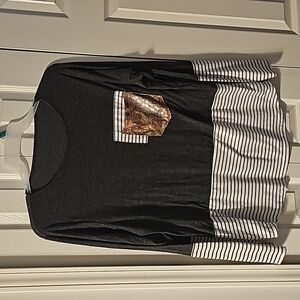 Long sleeve stripped top